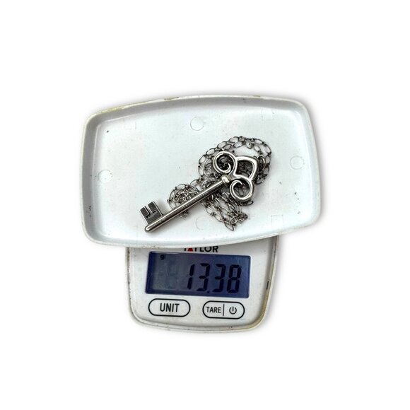 Tiffany & Co. Sterling Silver Key Pendant Necklace 30" - Picture 8 of 10